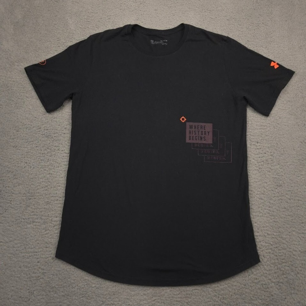 Under Armour NFL Combine Tee Mens XL Black Indianapolis HeatGear Graphic